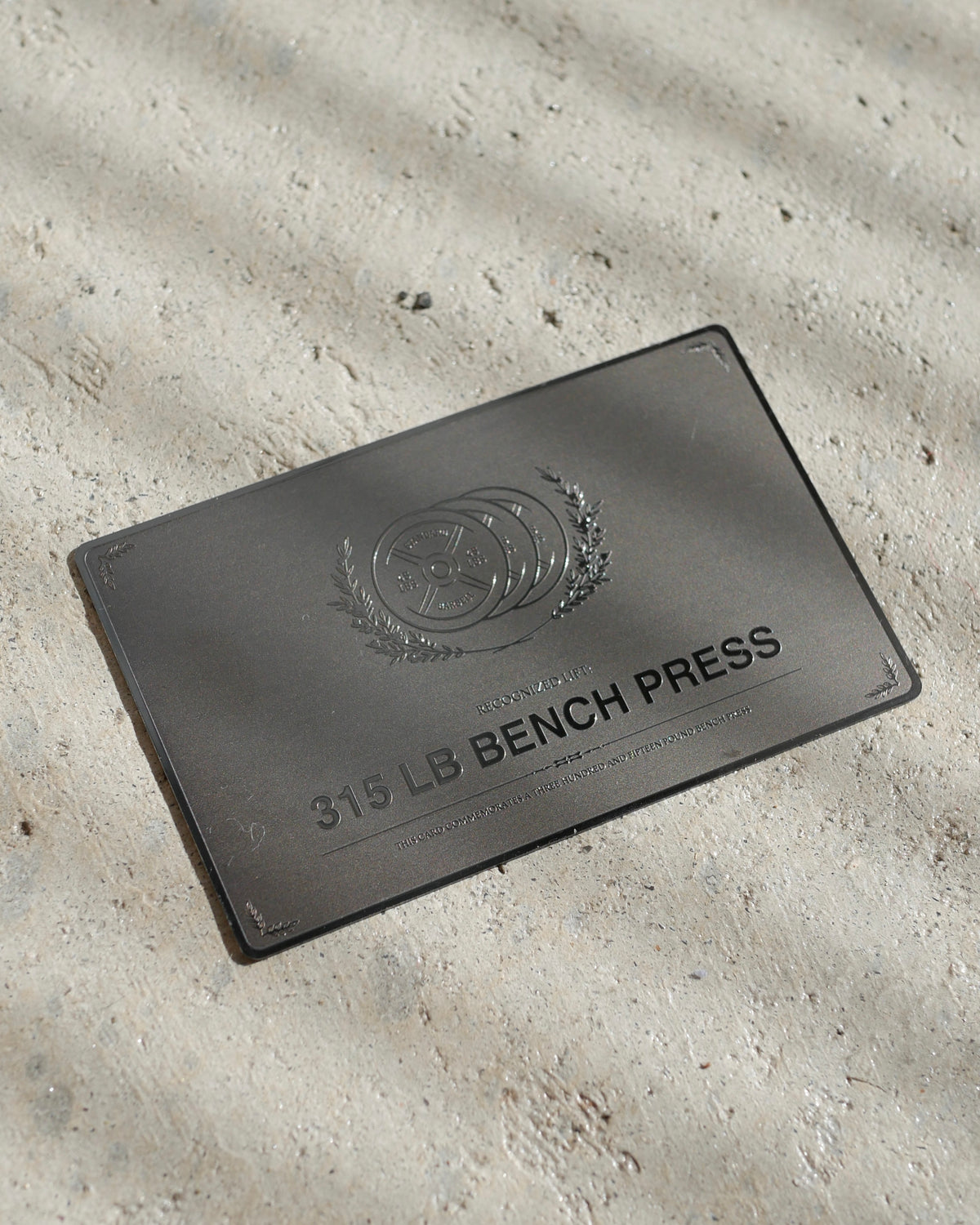 315 LB Bench Steel Verification Card