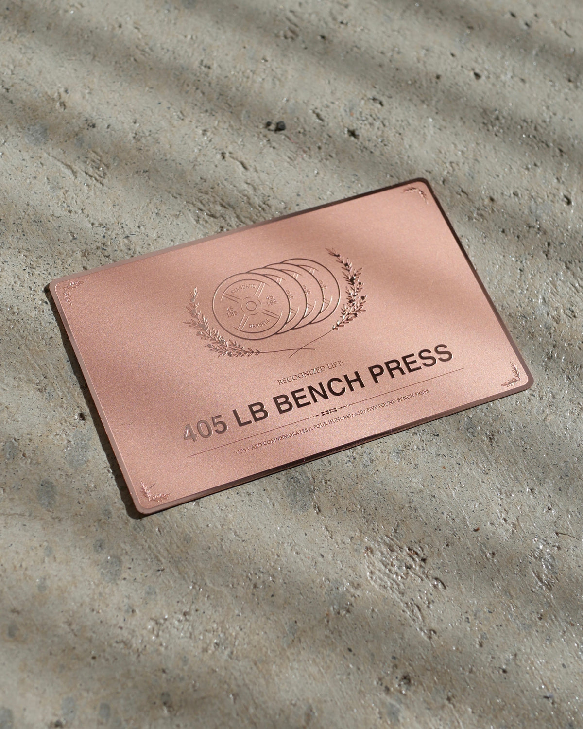405 LB Bench Steel Verification Card
